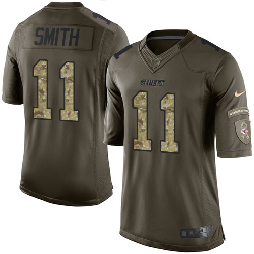 Youth Nike Kansas City Chiefs #11 Alex Smith Elite Green Salute to Service NFL Jersey