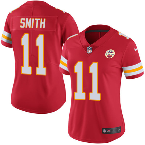 Women's Nike Kansas City Chiefs #11 Alex Smith Red Team Color Vapor Untouchable Limited Player NFL Jersey