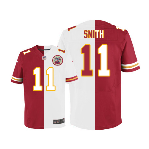 Men's Nike Kansas City Chiefs #11 Alex Smith Elite Red/White Split Fashion NFL Jersey