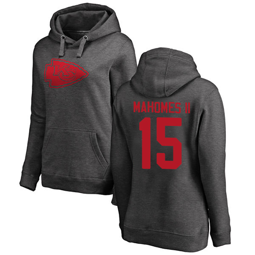 NFL Women's Nike Kansas City Chiefs #15 Patrick Mahomes II Ash One Color Pullover Hoodie