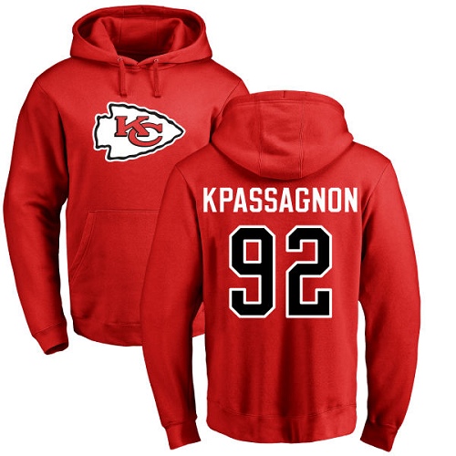NFL Nike Kansas City Chiefs #92 Tanoh Kpassagnon Red Name & Number Logo Pullover Hoodie