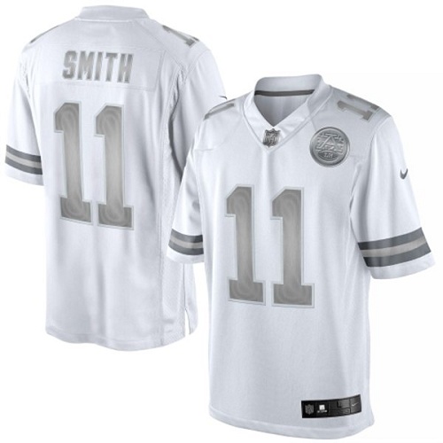 Men's Nike Kansas City Chiefs #11 Alex Smith Limited White Platinum NFL Jersey