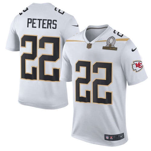 Men's Nike Kansas City Chiefs #22 Marcus Peters Elite White Team Rice 2016 Pro Bowl NFL Jersey