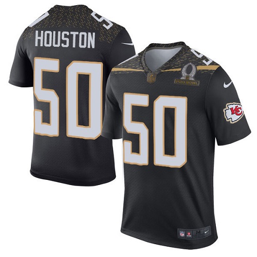 Men's Nike Kansas City Chiefs #50 Justin Houston Elite Black Team Irvin 2016 Pro Bowl NFL Jersey