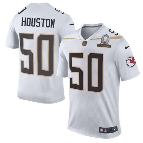 Men's Nike Kansas City Chiefs #50 Justin Houston Elite White Team Rice 2016 Pro Bowl NFL Jersey