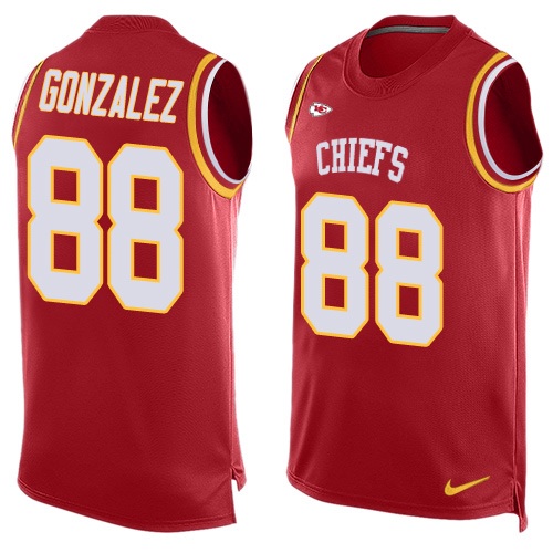 Men's Nike Kansas City Chiefs #88 Tony Gonzalez Limited Red Player Name & Number Tank Top NFL Jersey