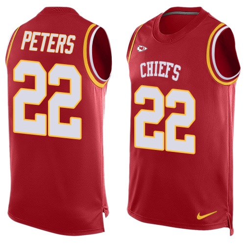Men's Nike Kansas City Chiefs #22 Marcus Peters Limited Red Player Name & Number Tank Top NFL Jersey