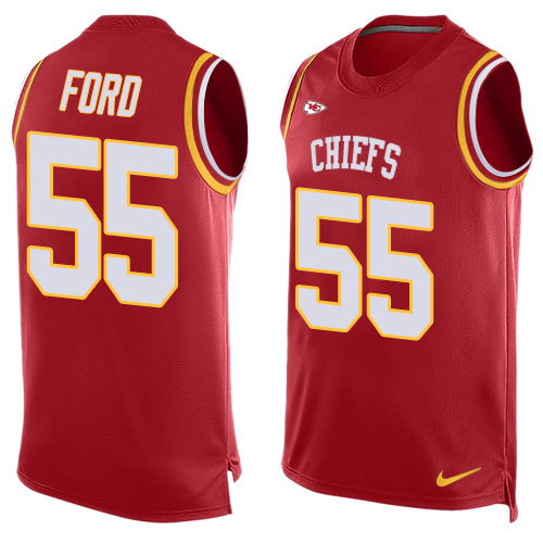 Men's Nike Kansas City Chiefs #55 Dee Ford Limited Red Player Name & Number Tank Top NFL Jersey