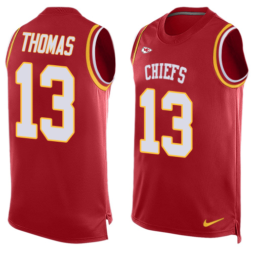 Men's Nike Kansas City Chiefs #13 De'Anthony Thomas Limited Red Player Name & Number Tank Top NFL Jersey