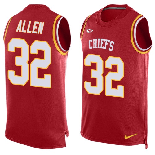 Men's Nike Kansas City Chiefs #32 Marcus Allen Limited Red Player Name & Number Tank Top NFL Jersey