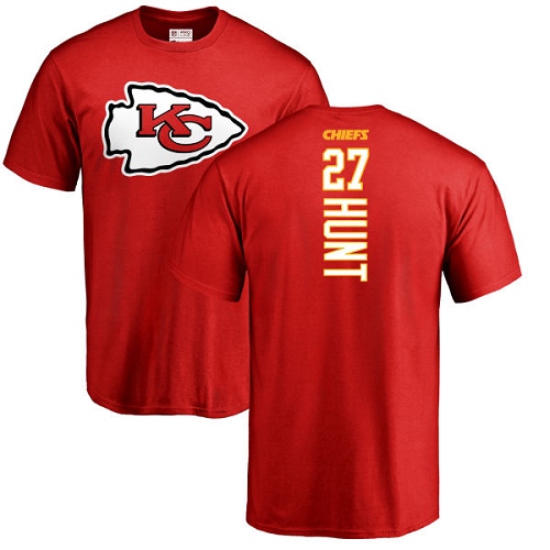 NFL Nike Kansas City Chiefs #27 Kareem Hunt Red Backer T-Shirt