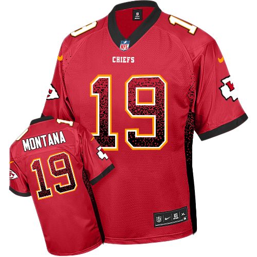 Men's Nike Kansas City Chiefs #19 Joe Montana Elite Red Drift Fashion NFL Jersey