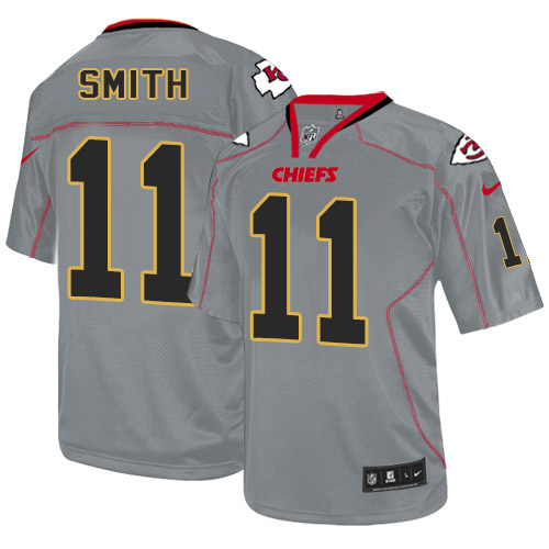 Men's Nike Kansas City Chiefs #11 Alex Smith Elite Lights Out Grey NFL Jersey
