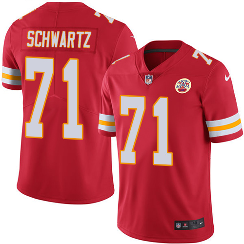 Men's Nike Kansas City Chiefs #71 Mitchell Schwartz Red Team Color Vapor Untouchable Limited Player NFL Jersey