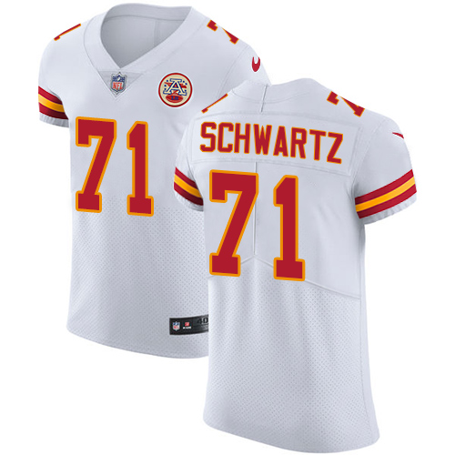 Men's Nike Kansas City Chiefs #71 Mitchell Schwartz White Vapor Untouchable Elite Player NFL Jersey
