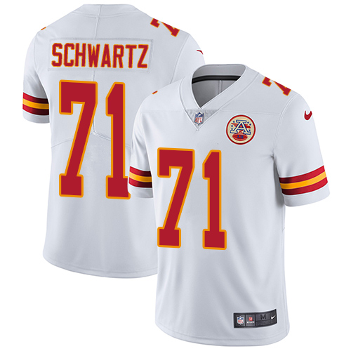 Men's Nike Kansas City Chiefs #71 Mitchell Schwartz White Vapor Untouchable Limited Player NFL Jersey