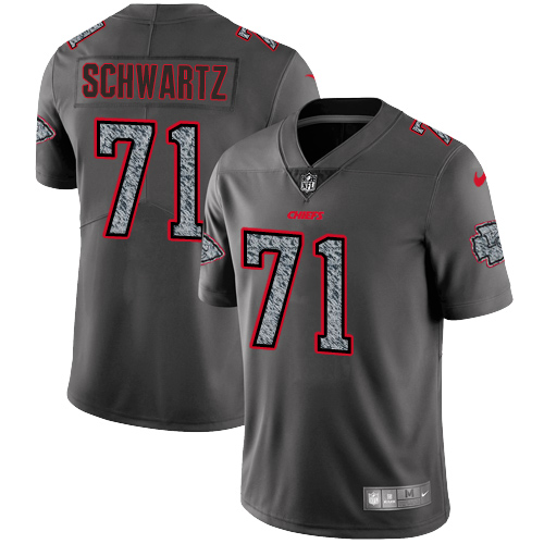 Men's Nike Kansas City Chiefs #71 Mitchell Schwartz Gray Static Vapor Untouchable Limited NFL Jersey
