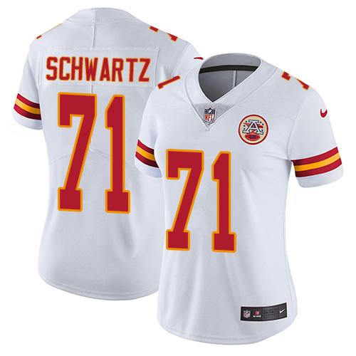 Women's Nike Kansas City Chiefs #71 Mitchell Schwartz White Vapor Untouchable Elite Player NFL Jersey