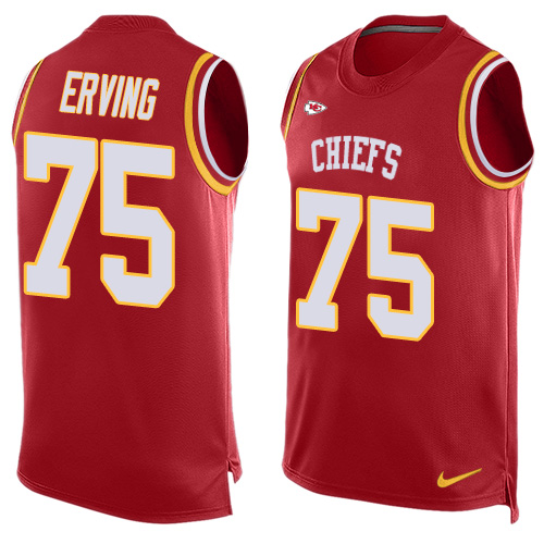 Men's Nike Kansas City Chiefs #75 Cameron Erving Limited Red Player Name & Number Tank Top NFL Jersey