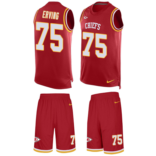 Men's Nike Kansas City Chiefs #75 Cameron Erving Limited Red Tank Top Suit NFL Jersey