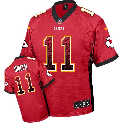 Men's Nike Kansas City Chiefs #11 Alex Smith Elite Red Drift Fashion NFL Jersey