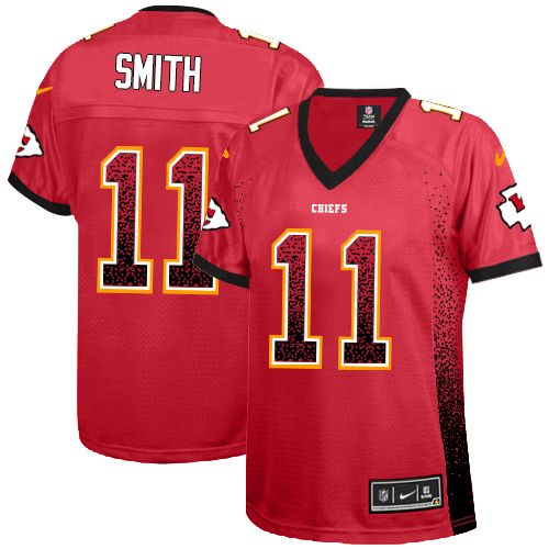 Women's Nike Kansas City Chiefs #11 Alex Smith Elite Red Drift Fashion NFL Jersey