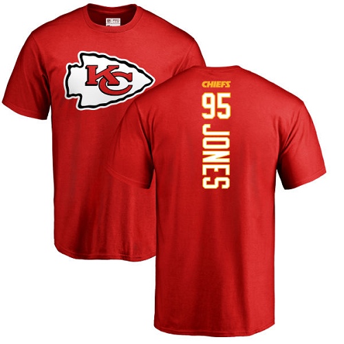 NFL Nike Kansas City Chiefs #95 Chris Jones Red Backer T-Shirt