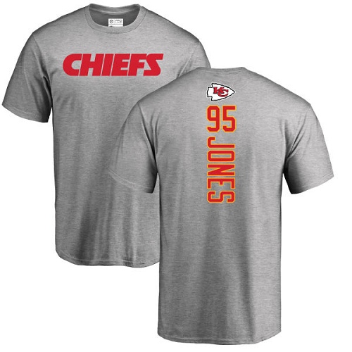 NFL Nike Kansas City Chiefs #95 Chris Jones Ash Backer T-Shirt