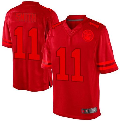 Men's Nike Kansas City Chiefs #11 Alex Smith Red Drenched Limited NFL Jersey