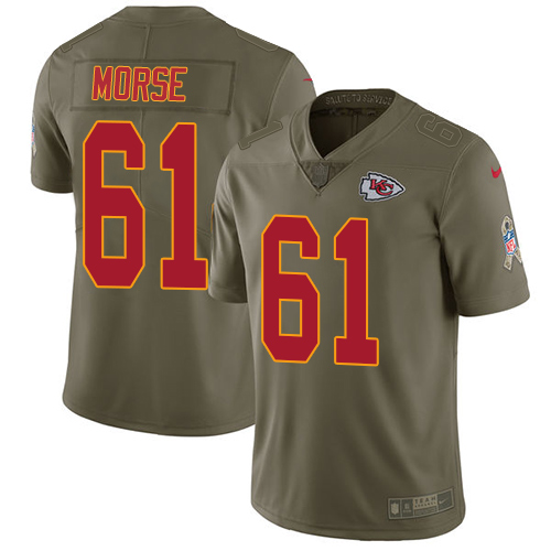 Men's Nike Kansas City Chiefs #61 Mitch Morse Limited Olive 2017 Salute to Service NFL Jersey
