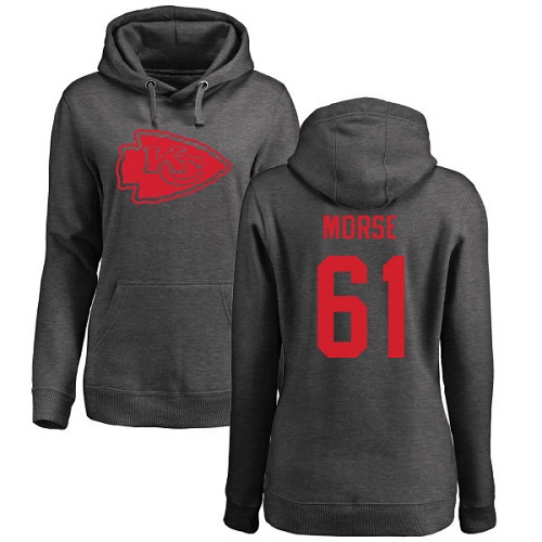 NFL Women's Nike Kansas City Chiefs #61 Mitch Morse Ash One Color Pullover Hoodie
