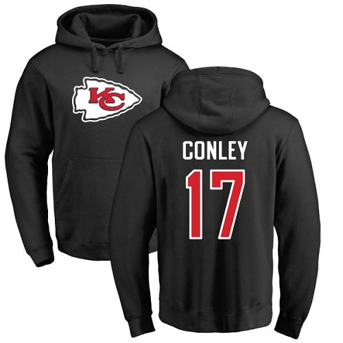NFL Nike Kansas City Chiefs #17 Chris Conley Black Name & Number Logo Pullover Hoodie