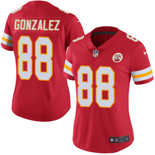 Women's Nike Kansas City Chiefs #88 Tony Gonzalez Red Team Color Vapor Untouchable Limited Player NFL Jersey