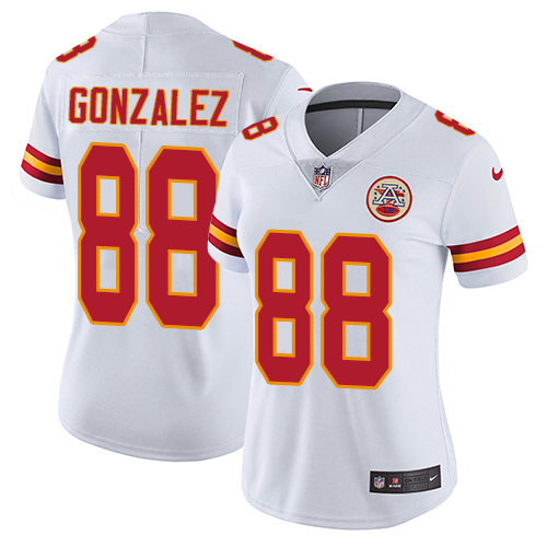 Women's Nike Kansas City Chiefs #88 Tony Gonzalez White Vapor Untouchable Limited Player NFL Jersey
