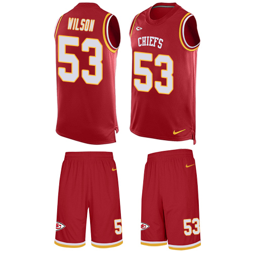 Men's Nike Kansas City Chiefs #53 Ramik Wilson Limited Red Tank Top Suit NFL Jersey