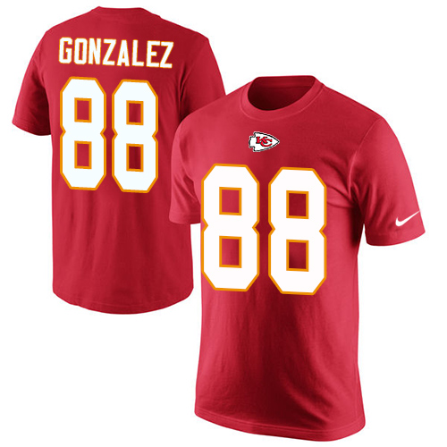 NFL Men's Nike Kansas City Chiefs #88 Tony Gonzalez Red Rush Pride Name & Number T-Shirt
