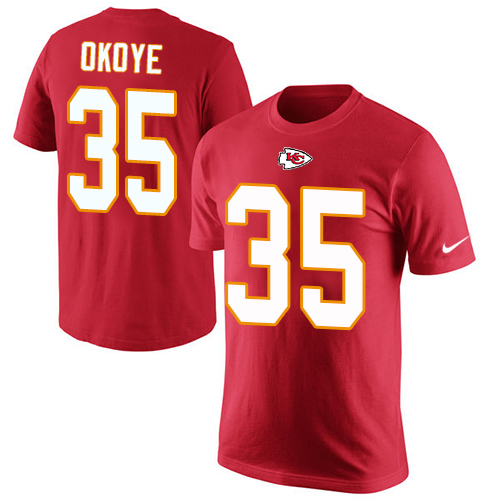 NFL Men's Nike Kansas City Chiefs #35 Christian Okoye Red Rush Pride Name & Number T-Shirt