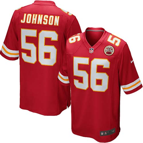 Men's Nike Kansas City Chiefs #56 Derrick Johnson Game Red Team Color NFL Jersey