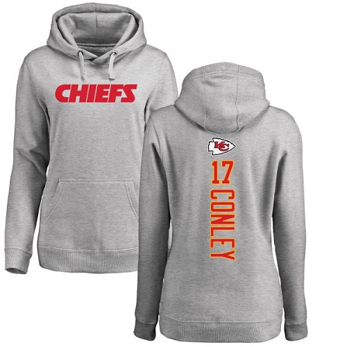 NFL Women's Nike Kansas City Chiefs #17 Chris Conley Ash Backer Pullover Hoodie