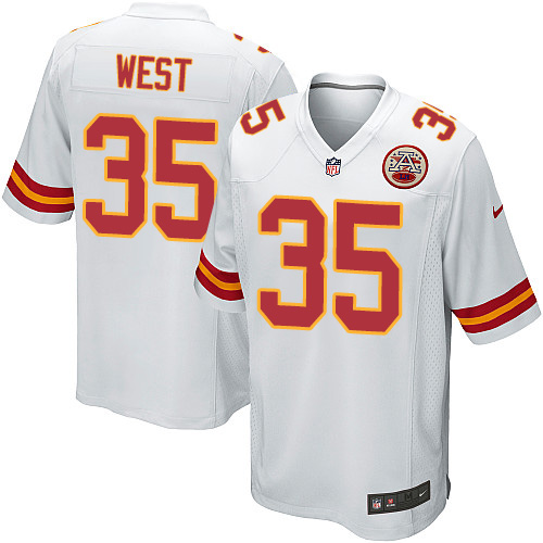 Men's Nike Kansas City Chiefs #35 Charcandrick West Game White NFL Jersey
