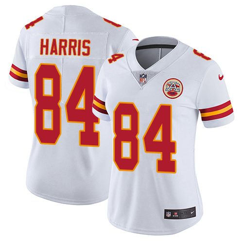 Women's Nike Kansas City Chiefs #84 Demetrius Harris White Vapor Untouchable Limited Player NFL Jersey