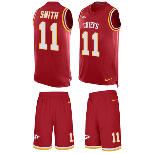 Men's Nike Kansas City Chiefs #11 Alex Smith Limited Red Tank Top Suit NFL Jersey