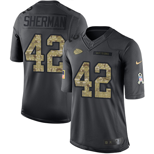 Men's Nike Kansas City Chiefs #42 Anthony Sherman Limited Black 2016 Salute to Service NFL Jersey