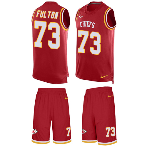 Men's Nike Kansas City Chiefs #73 Zach Fulton Limited Red Tank Top Suit NFL Jersey