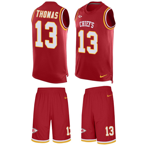 Men's Nike Kansas City Chiefs #13 De'Anthony Thomas Limited Red Tank Top Suit NFL Jersey