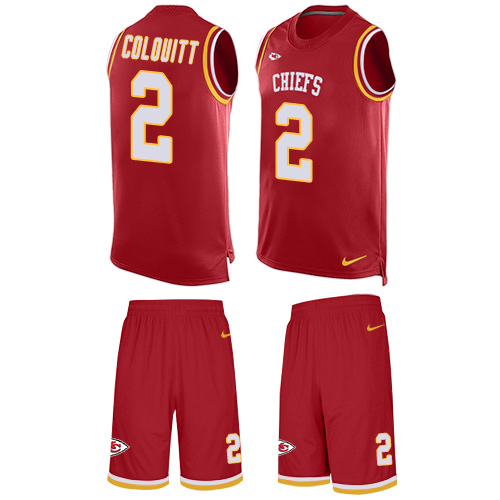 Men's Nike Kansas City Chiefs #2 Dustin Colquitt Limited Red Tank Top Suit NFL Jersey