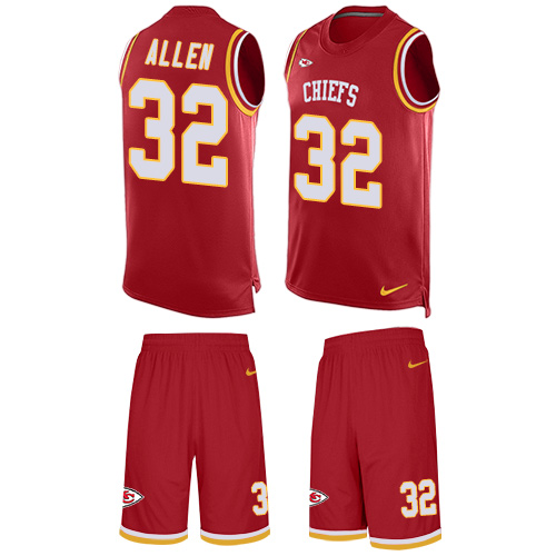 Men's Nike Kansas City Chiefs #32 Marcus Allen Limited Red Tank Top Suit NFL Jersey