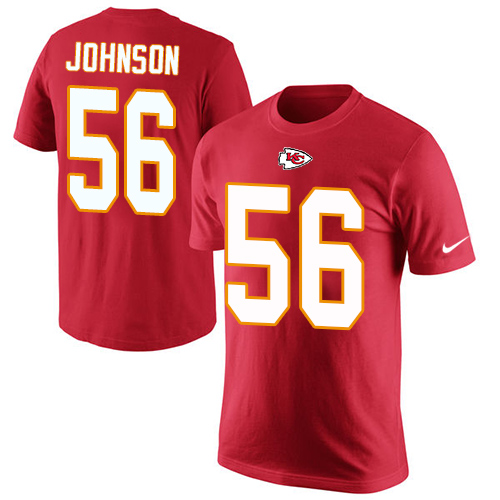 NFL Men's Nike Kansas City Chiefs #56 Derrick Johnson Red Rush Pride Name & Number T-Shirt