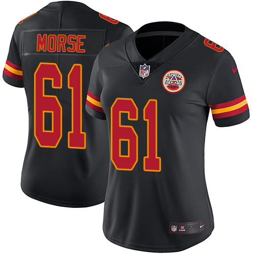 Women's Nike Kansas City Chiefs #61 Mitch Morse Limited Black Rush Vapor Untouchable NFL Jersey