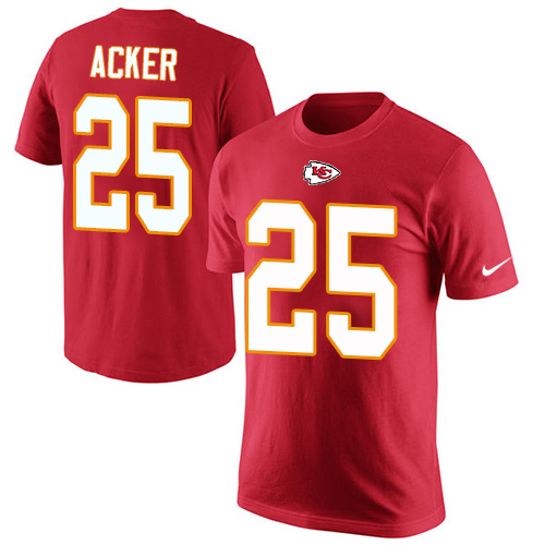 NFL Men's Nike Kansas City Chiefs #25 Kenneth Acker Red Rush Pride Name & Number T-Shirt